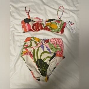 Sanctuary swim bikini floral high waisted size XS